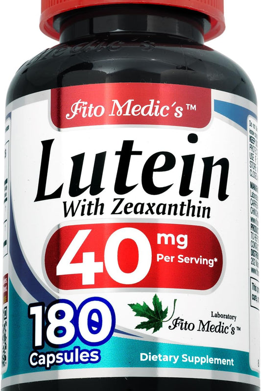 FITO MEDIC'S Lab Lutein 40mg Capsules for Ultra High Absorption - Concentrate Extract with Zeaxanthin - 180 Count