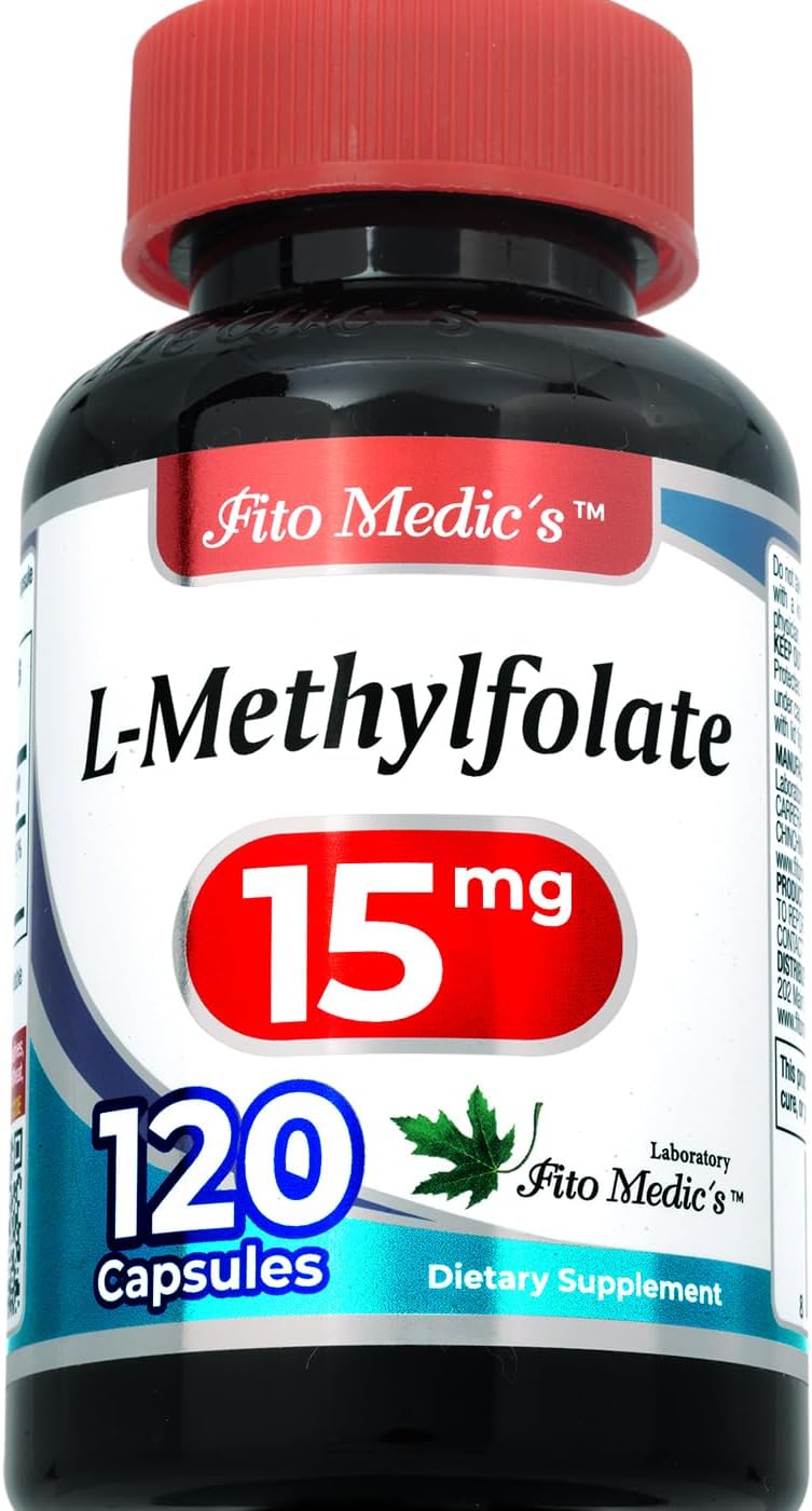 FITO MEDIC'S Lab Methylfolate Supplement - 120 Capsules (15 mg, 15000 mc) for MTHFR Support & High Absorption