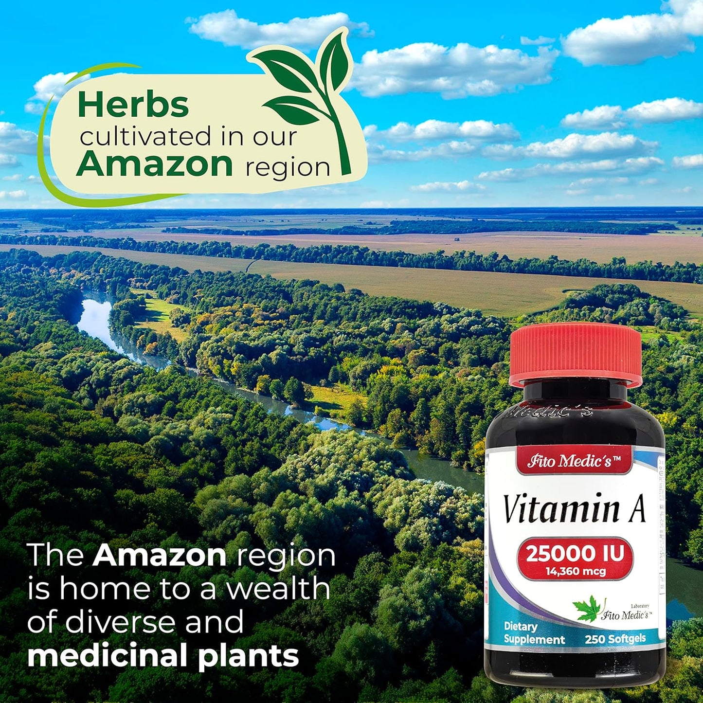 FITO MEDIC'S Lab Vitamin A 25000 IU Softgels - 250 Softgels for Healthy Skin, Eyes, and Immune System