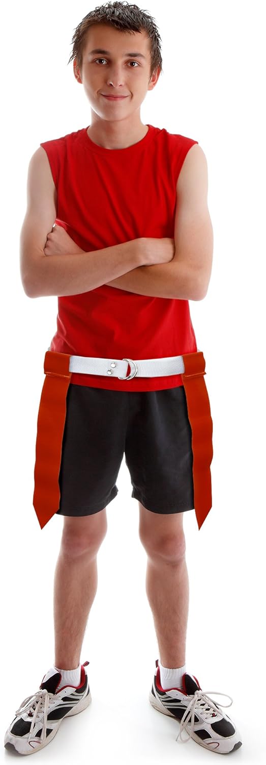 Flag Football Belt with 2 Flags - Essential Accessories for Flag & Touch Games, Practice, Training - Crown Sporting Goods
