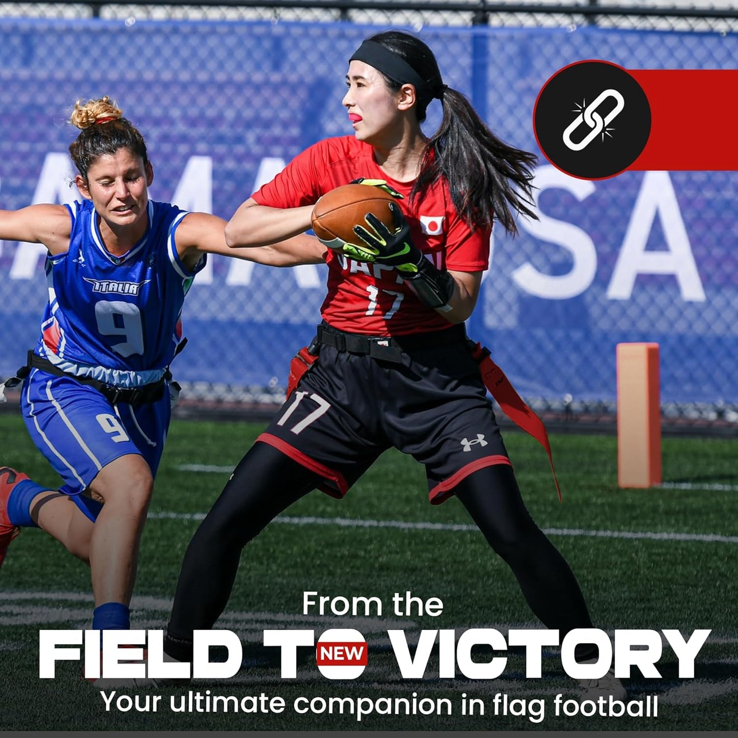 Flag Football Set with 2 Pop Flags - Complete Flag Belts and Flags Kit for Ultimate Game Experience