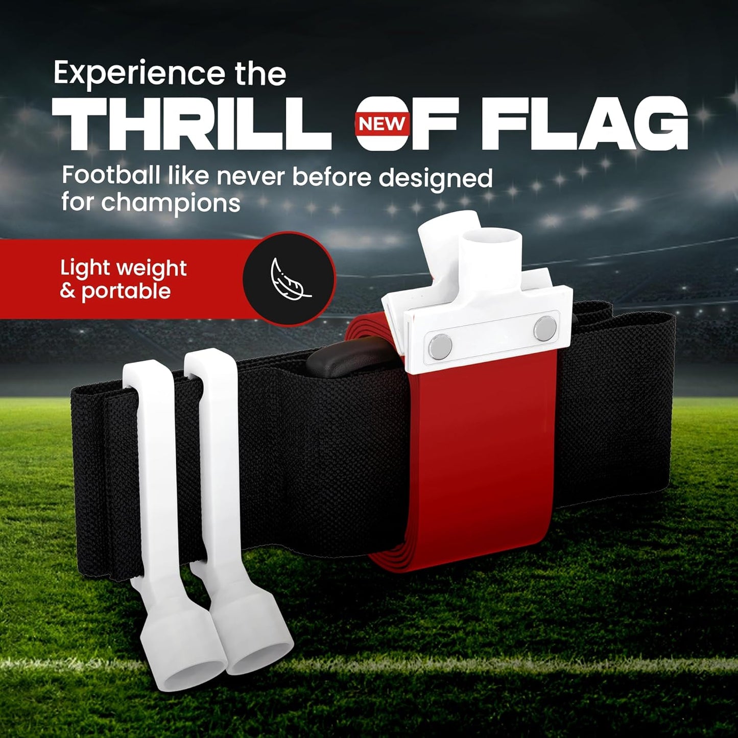 Flag Football Set with 2 Pop Flags - Complete Flag Belts and Flags Kit for Ultimate Game Experience