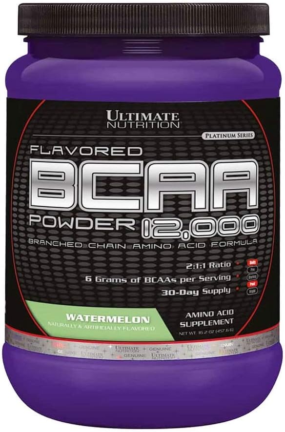 Flavored BCAA Powder with 3g Leucine - Caffeine Free Post Workout Amino Acid Supplement - Grape Flavor, 30 Servings