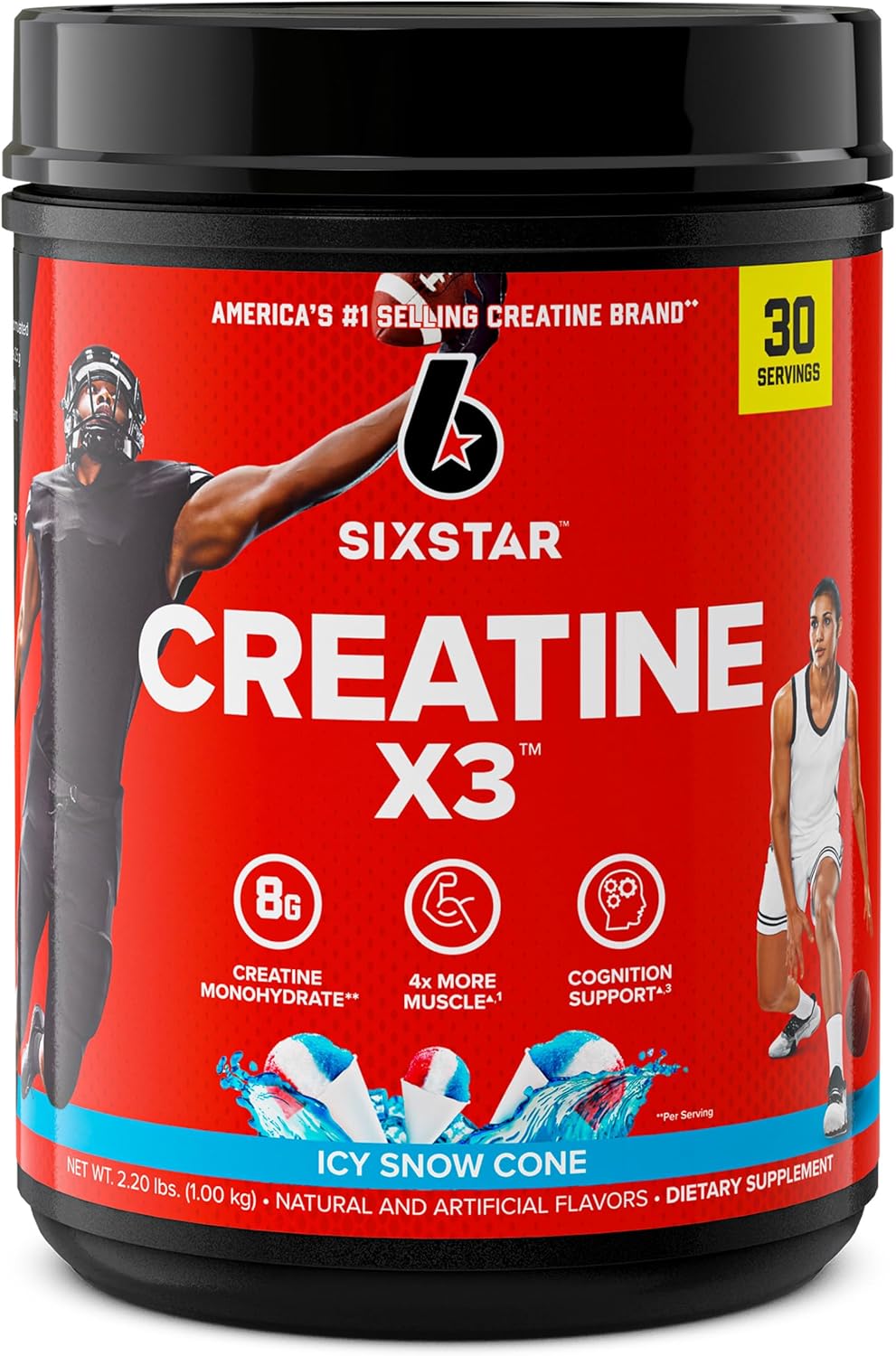 Flavored Fruit Punch Creatine HCl Powder for Muscle Building - Six Star Creatine Monohydrate X3 - Post Workout Supplement for Men & Women - 30 Servings
