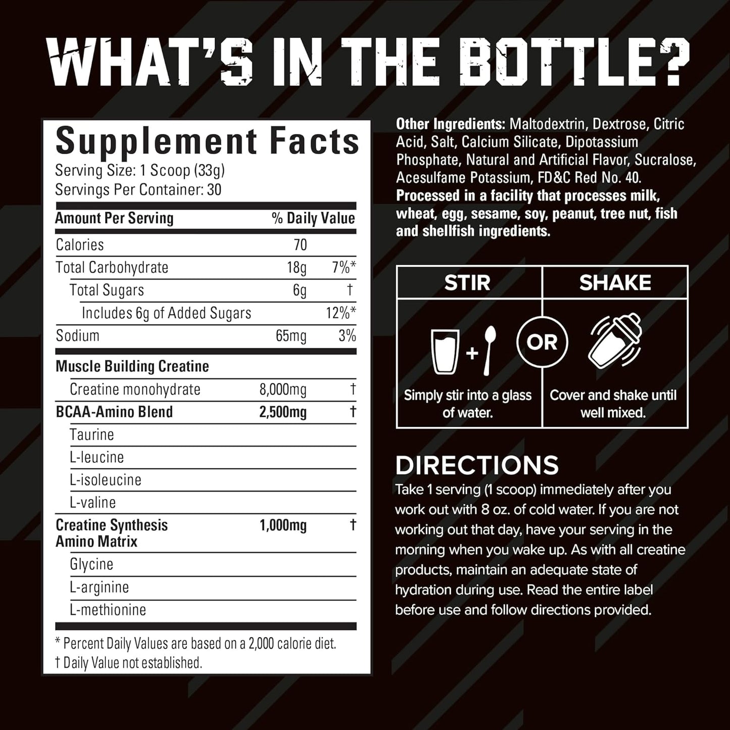 Flavored Fruit Punch Creatine HCl Powder for Muscle Building - Six Star Creatine Monohydrate X3 - Post Workout Supplement for Men & Women - 30 Servings