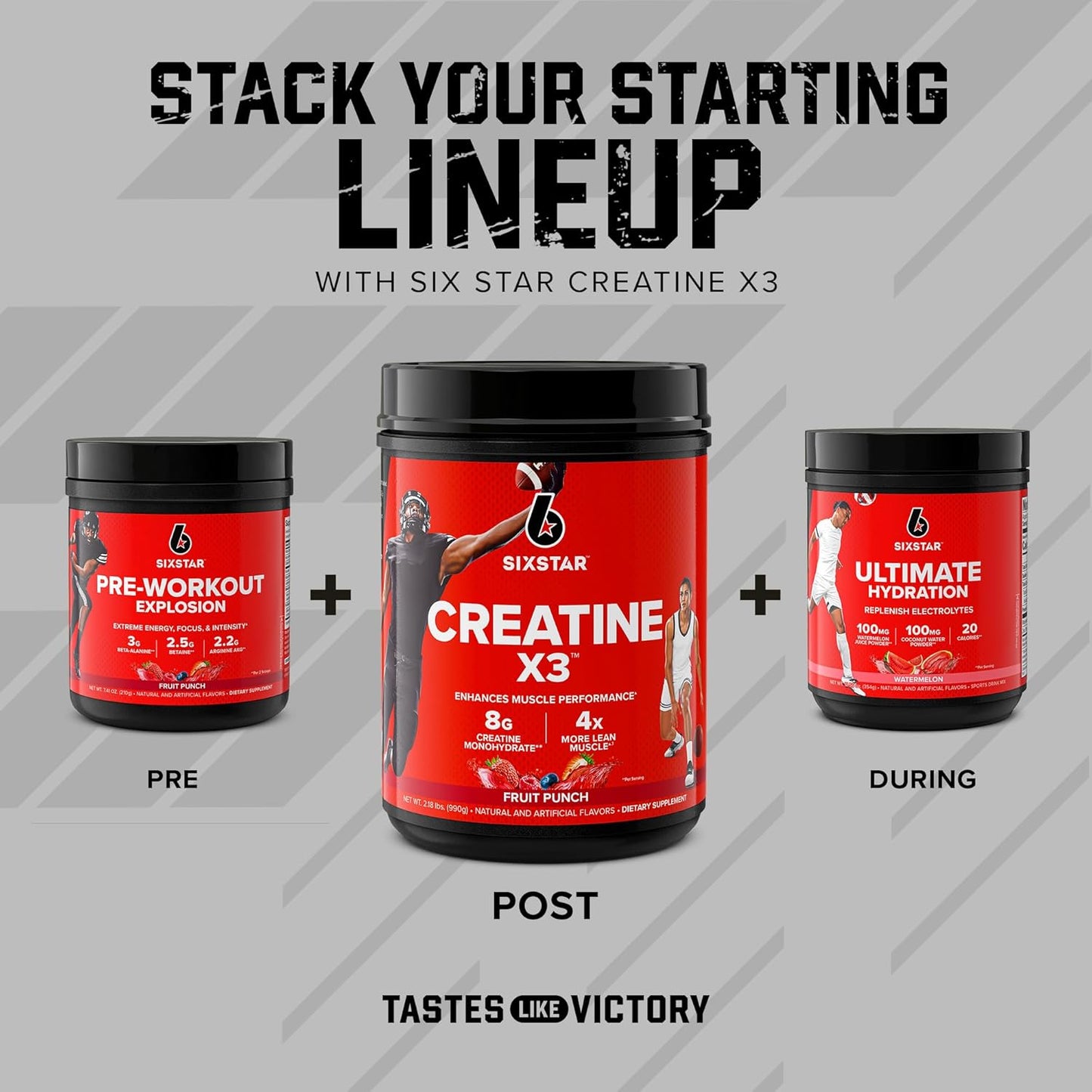 Flavored Fruit Punch Creatine HCl Powder for Muscle Building - Six Star Creatine Monohydrate X3 - Post Workout Supplement for Men & Women - 30 Servings