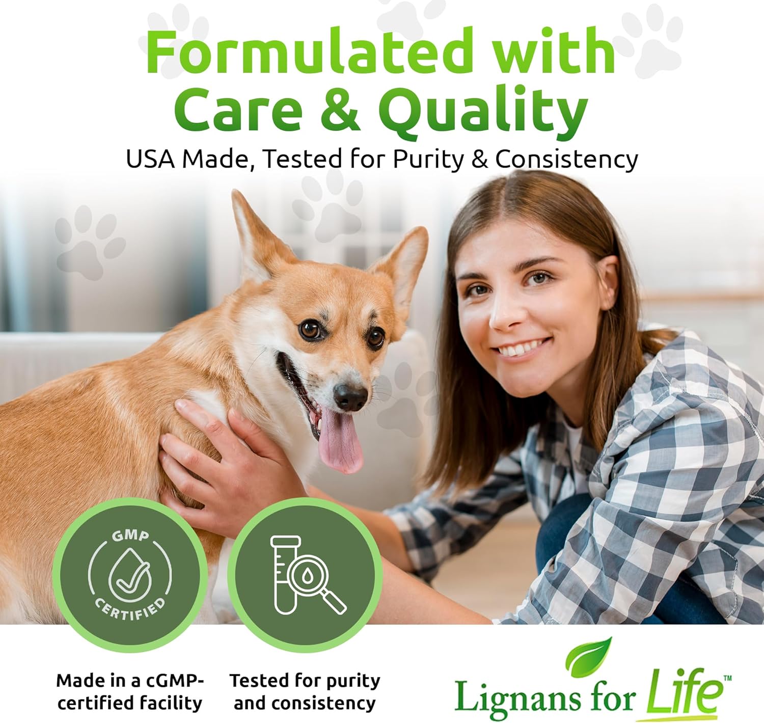 Flaxseed Lignans Capsules for Dogs - Omega 3 Fatty Acids, High Fiber Antioxidants for Shiny Coat, Digestive & Heart Health - 2 Pack, 35mg, 90 Capsules