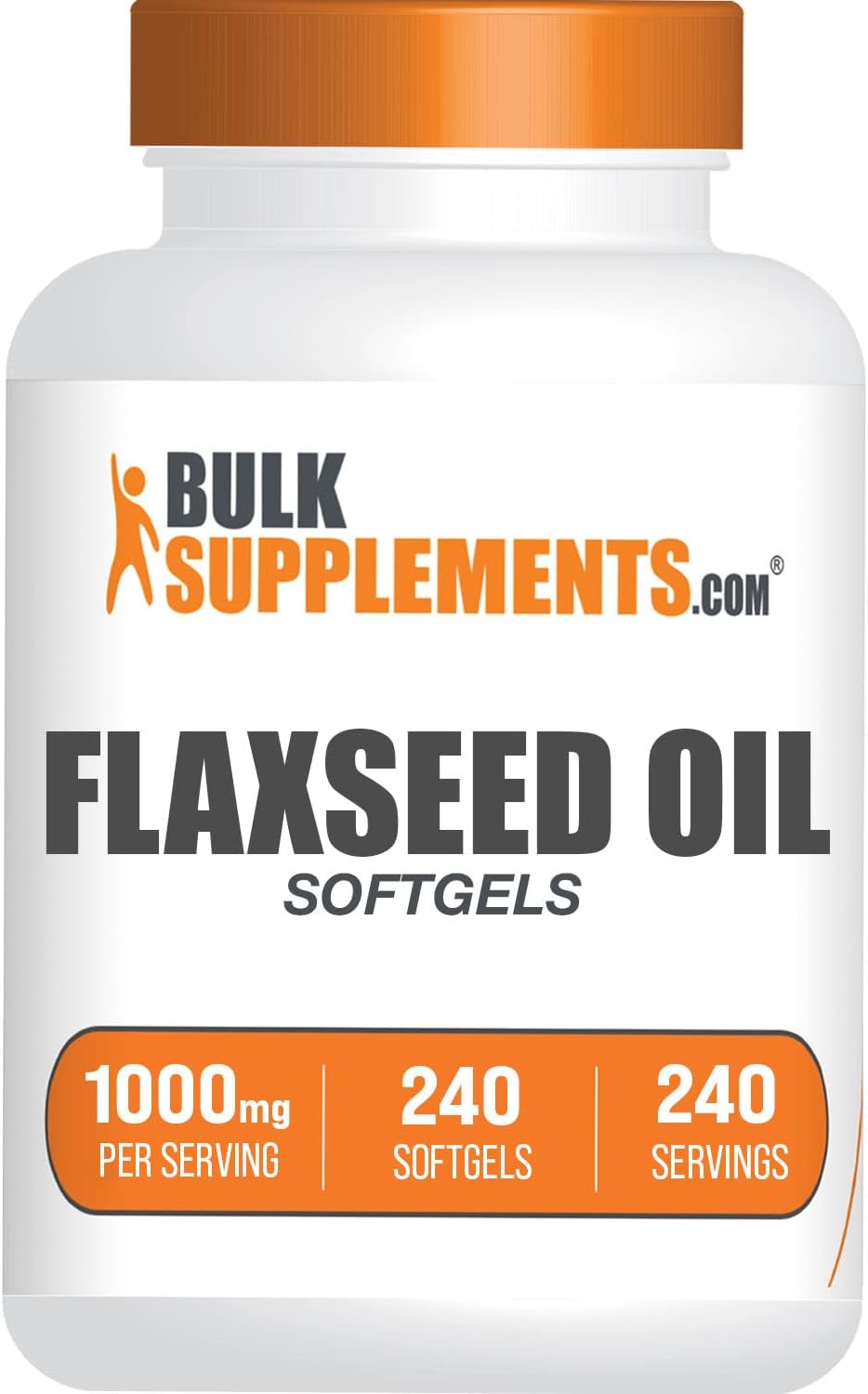 Flaxseed Oil Softgels 1000mg - Herbal Supplement, Gluten Free, 240 Count - BulkSupplements.com