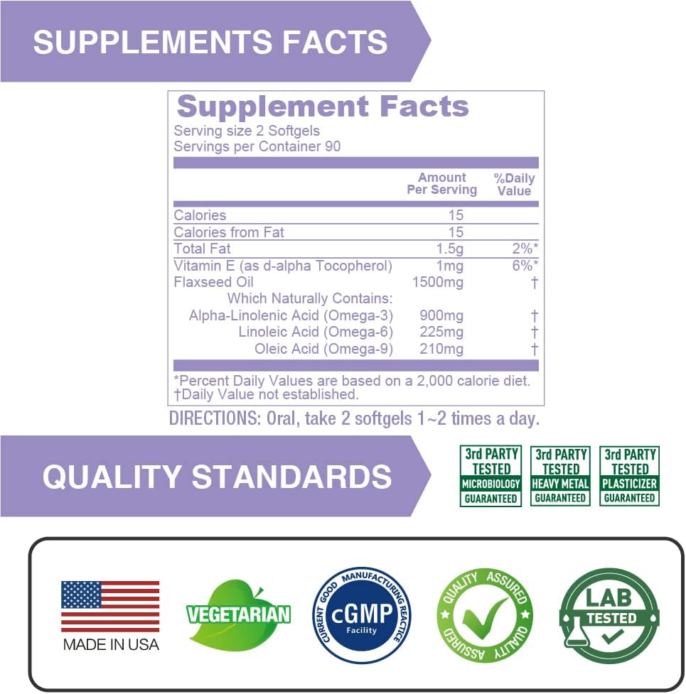 Flaxseed Oil & Vitamin D3 Bundle for Better Nutrition & Well-Being - Dietary Supplement with 5000IU of Vitamin D3