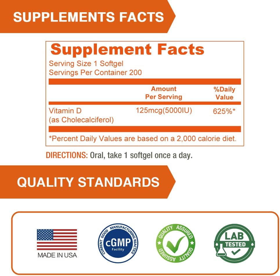 Flaxseed Oil & Vitamin D3 Bundle for Better Nutrition & Well-Being - Dietary Supplement with 5000IU of Vitamin D3