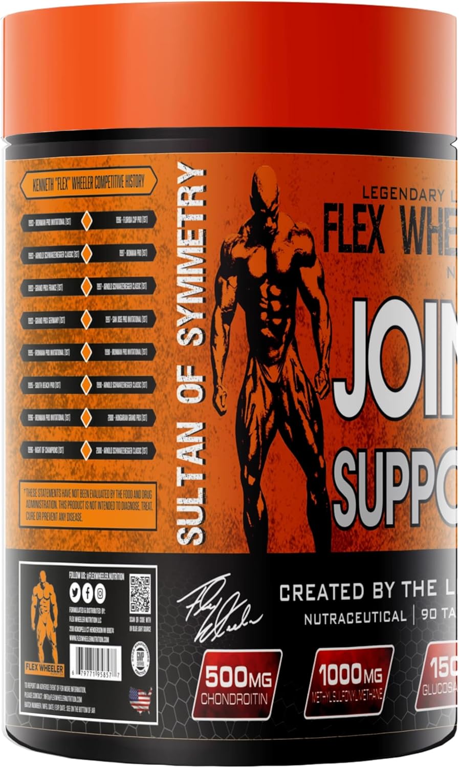 Flex Wheeler Nutrition Joint Support Supplement - 90 Tablets for Joint Health and Mobility