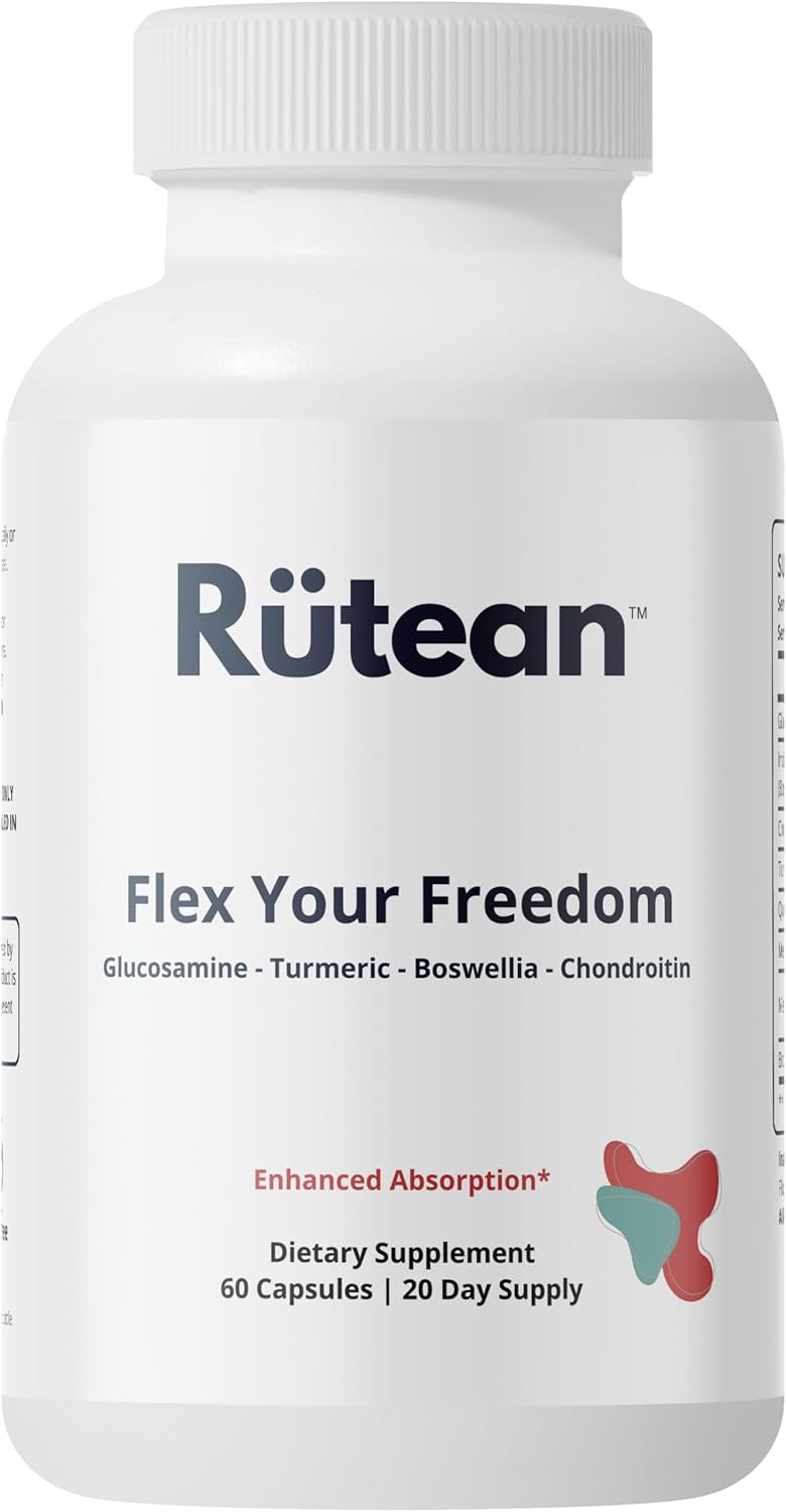 Flex Your Freedom Joint Support Supplement with Glucosamine, Boswellia, Chondroitin, MSM, Turmeric - 60 Capsules for Relief and Bone Health