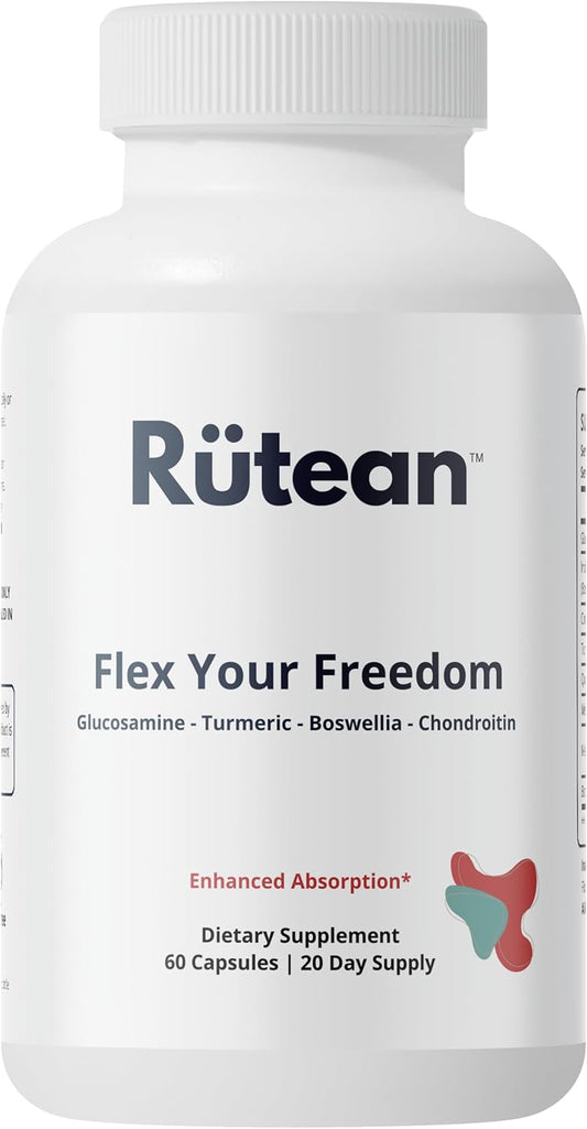 Flex Your Freedom Joint Support Supplement with Glucosamine, Boswellia, Chondroitin, MSM, Turmeric - 60 Capsules for Relief and Bone Health