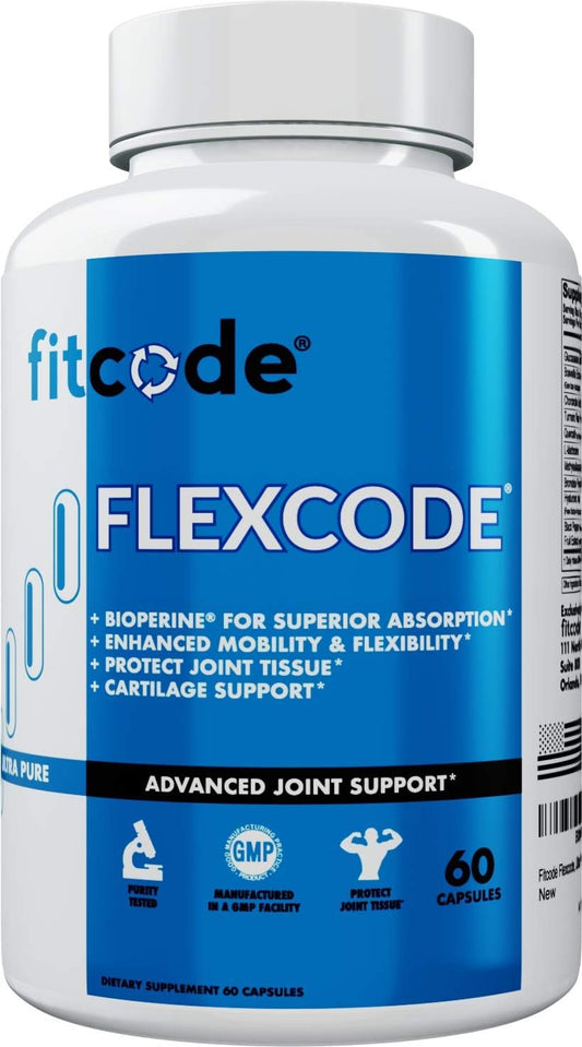 Flexcode Ultra Premium Joint Support Supplement with Glucosamine, Turmeric, MSM, Chondroitin, Hyaluronic Acid - Gluten-Free for Men and Women - 30 Servings