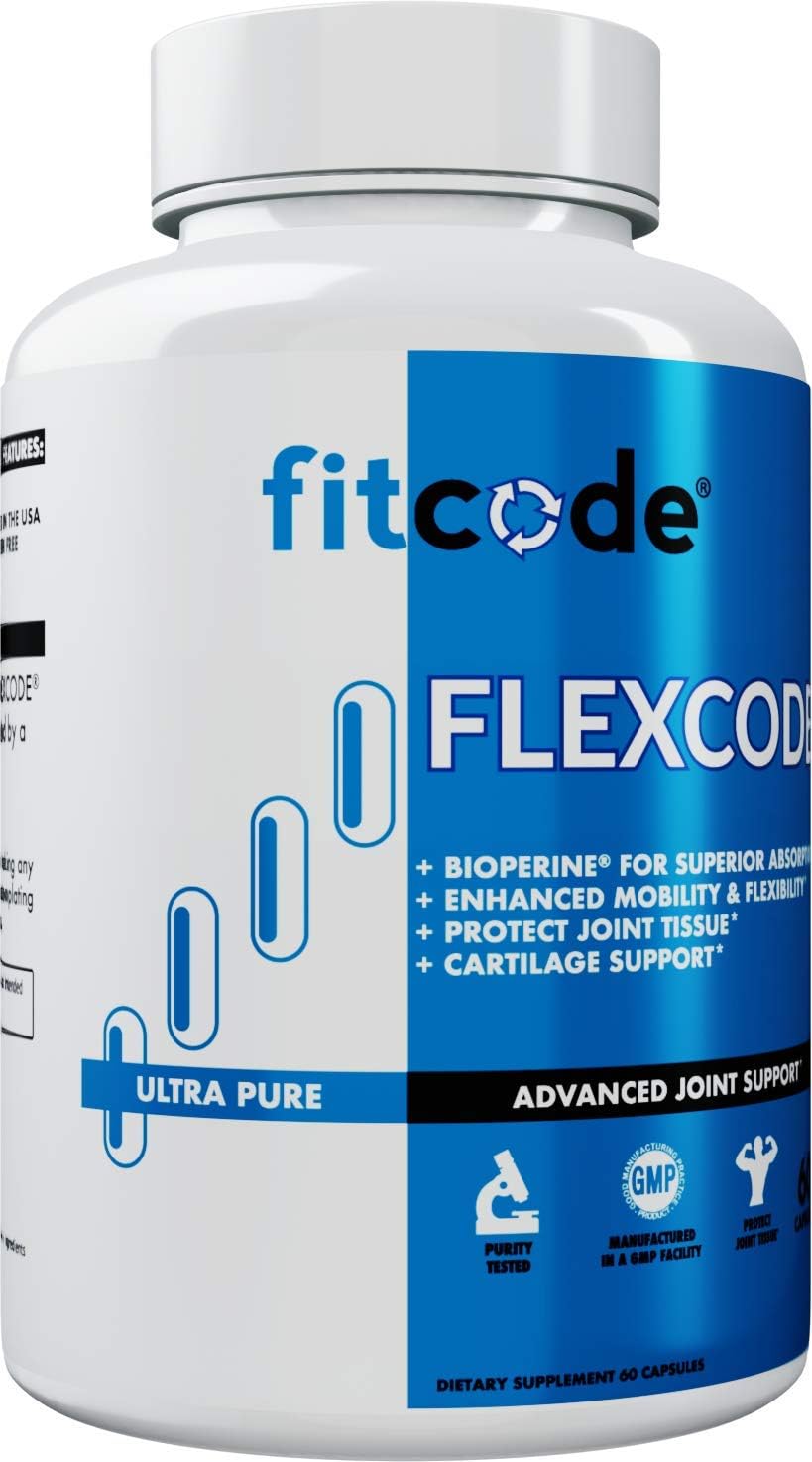 Flexcode Ultra Premium Joint Support Supplement with Glucosamine, Turmeric, MSM, Chondroitin, Hyaluronic Acid - Gluten-Free for Men and Women - 30 Servings