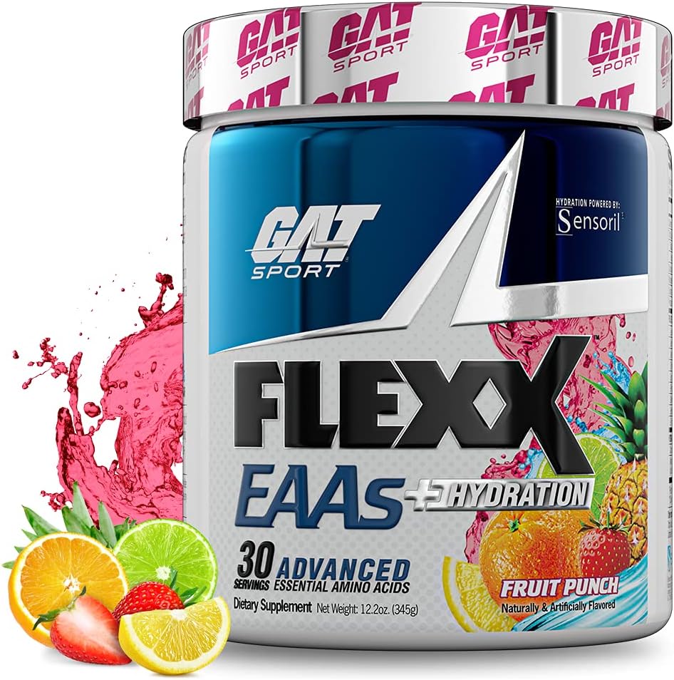 Flexx EAAs + Hydration by GAT SPORT: Fruit Punch Flavor, 30 Servings, Advanced Essential Amino Acids