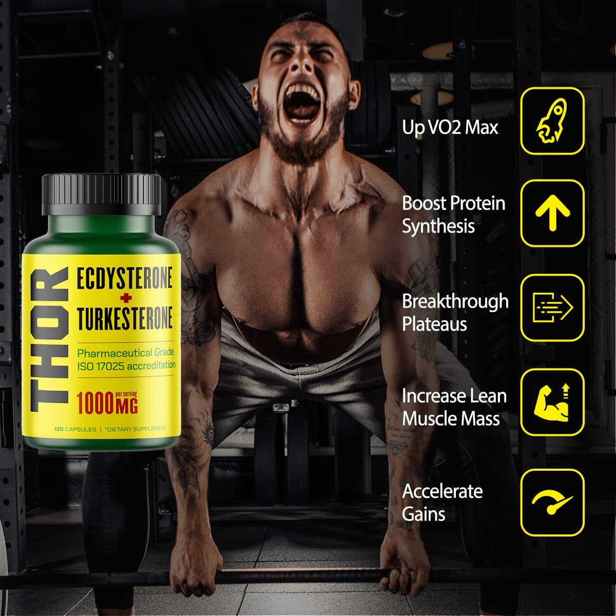 Flight Armour Turkesterone and Ecdysterone Anabolic Supplement - 2 Month Supply with ISO 17025 Certification - 1000mg - High Purity Formula