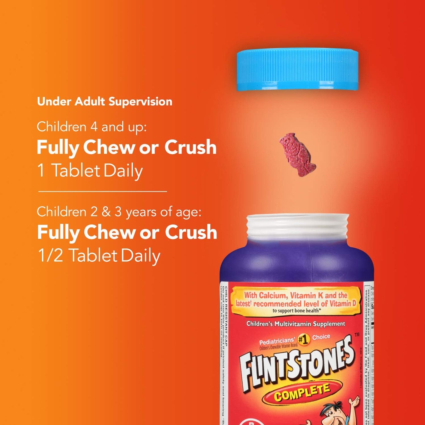 Flintstones Children's Complete Chewable Multivitamin, 60 Count - Essential Daily Nutrition for Kids