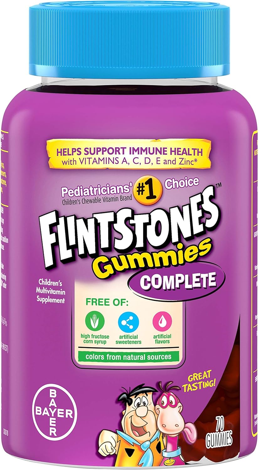 Flintstones Children's Complete Multivitamin Gummies, 70 Count - Daily Vitamin Supplement for Kids