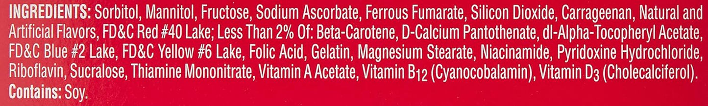 Flintstones Children's Multivitamin with Iron Chewable Tabs 60 Count - Pack of 2