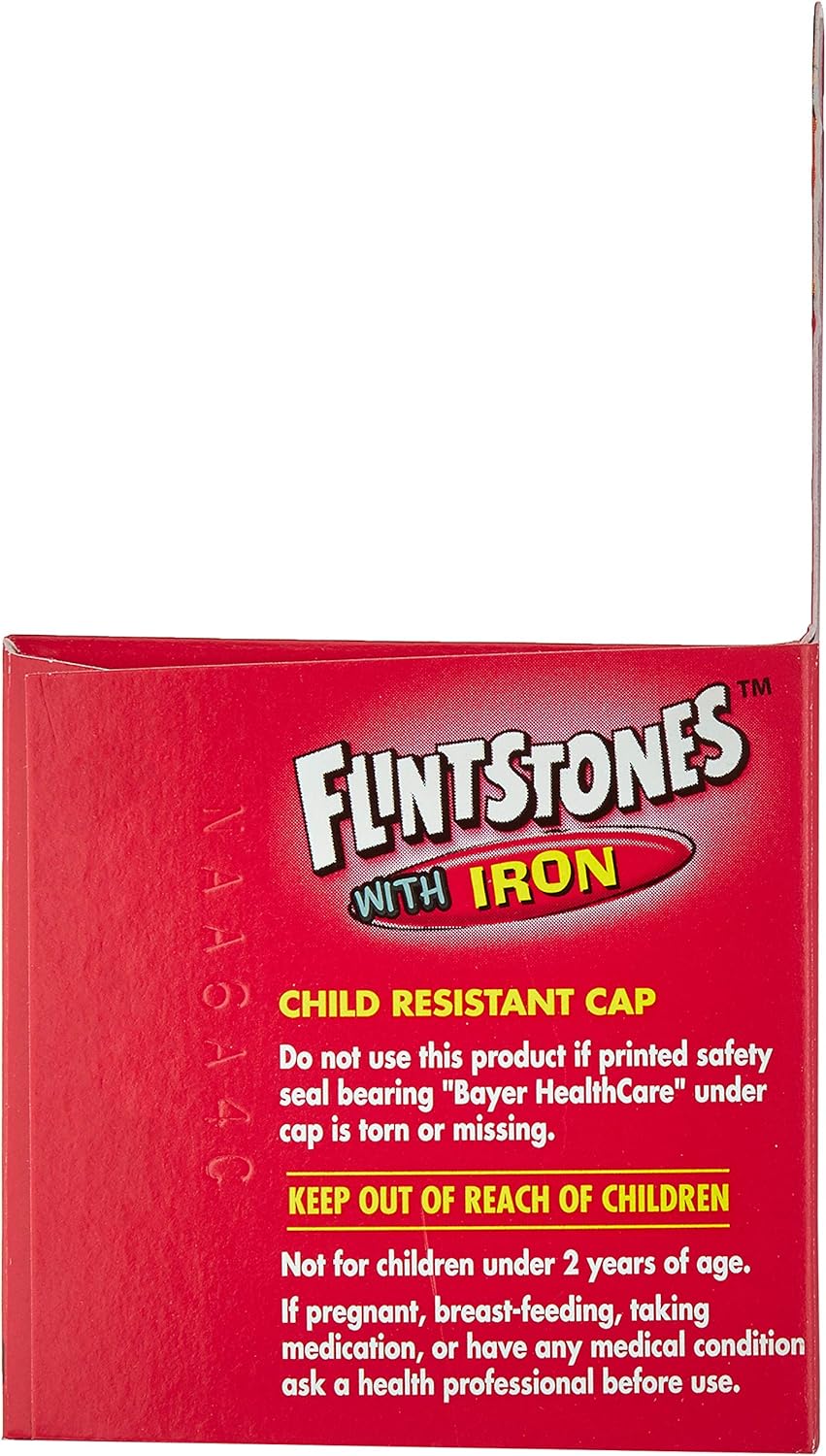 Flintstones Children's Multivitamin with Iron Chewable Tabs 60 Count - Pack of 2
