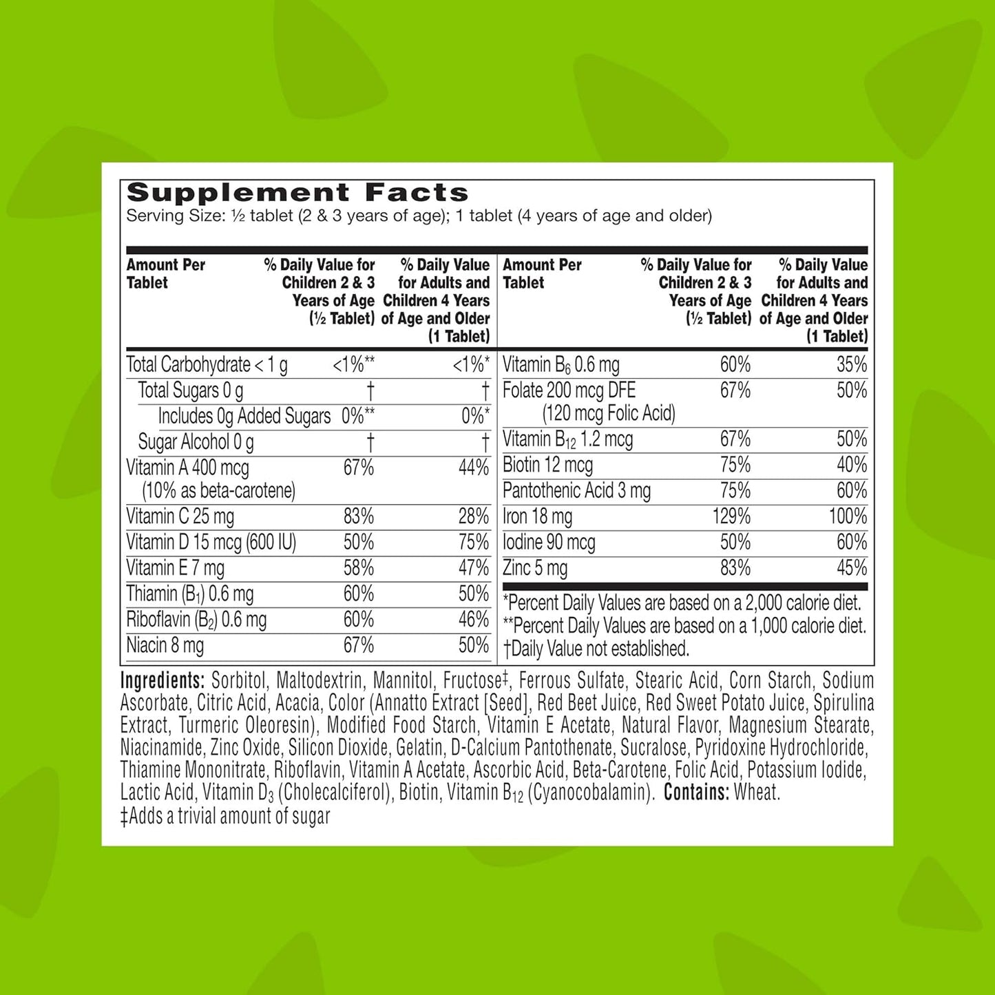 Flintstones Children's Multivitamin with Iron Chewable Tablets, 60-Count x 3 Packs