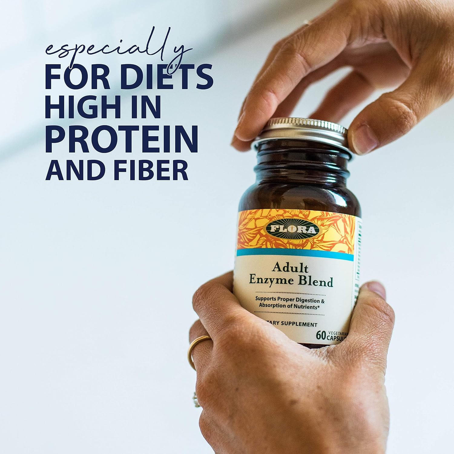 Flora Adult Enzyme Blend for Digestion Support, 60 Vegetarian Capsules