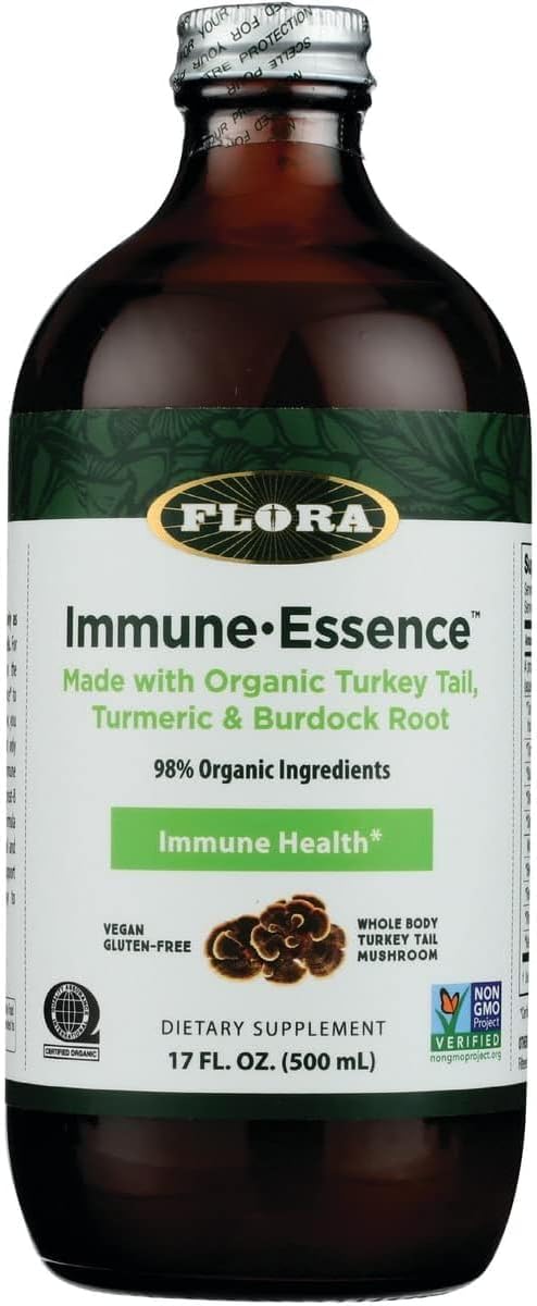 Flora Health Flor-Essence Turkey Tail & Turmeric Immunity Support Drink, Antioxidants, 17 oz