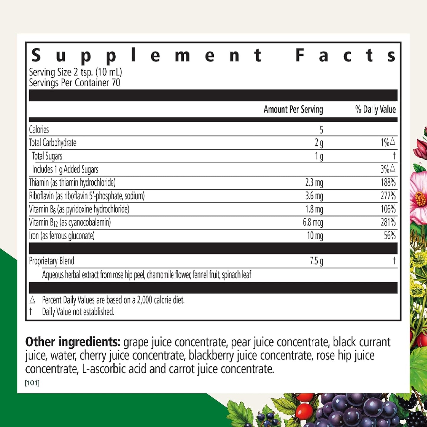 Floradix Floravital Liquid Iron & B Complex Vitamins Formula - Energy Support Supplement - Vegan, Gluten-Free, Non-GMO - 23 fl oz