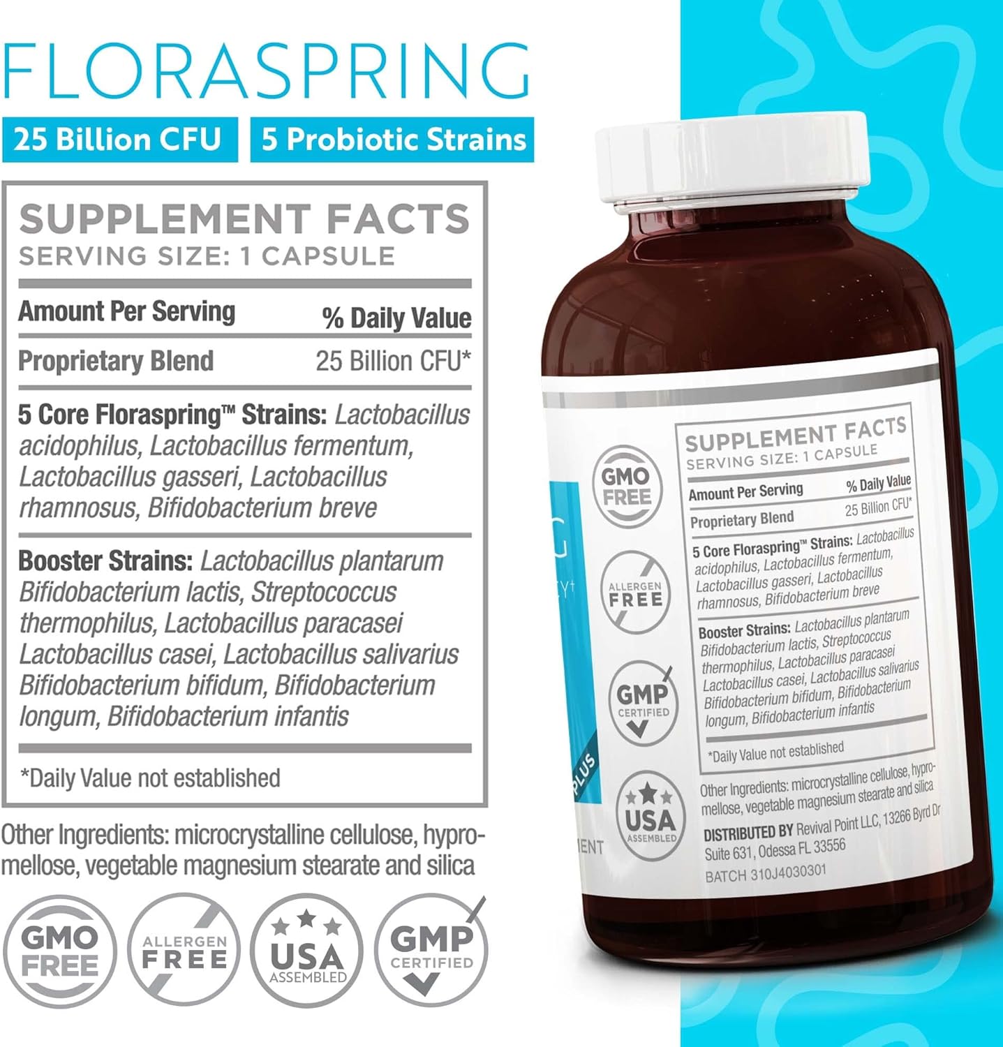Floraspring Probiotic Supplement for Gut Health - Lactobacillus Gasseri, 14 Strains, 30 Capsules - Supports Digestive Health, Metabolism, and Bloating - Dr Formulated for Women and Men