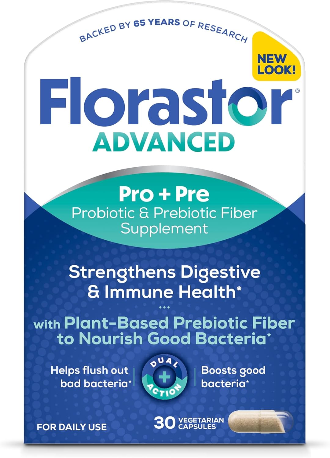 Florastor Select Pro+Pre Probiotic Supplement Boosts Good Bacteria - 30 Capsules - Women and Men - Saccharomyces Boulardii CNCM I-745