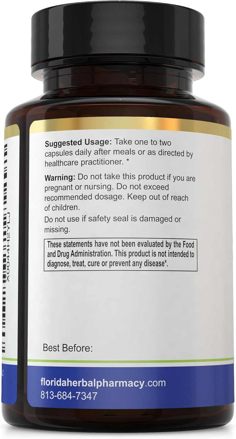 Florida Herbal Pharmacy LACTOFERRIN Supplement Capsules 120 Count - 500mg per Capsule, 1000mg per Serving