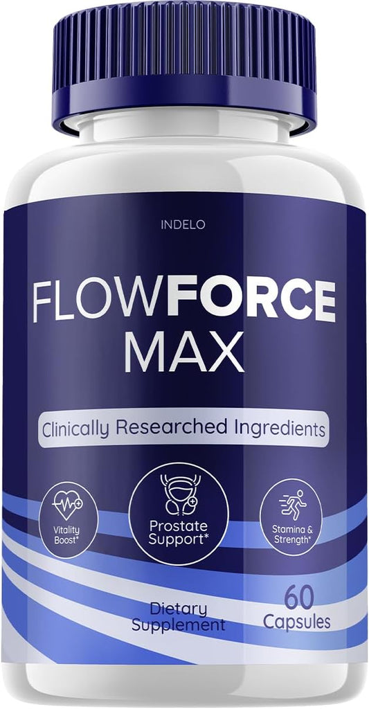 FlowForce Max Prostate Supplement for Men - Advanced Energy Pills for Bladder Control and Health - 60 Capsules