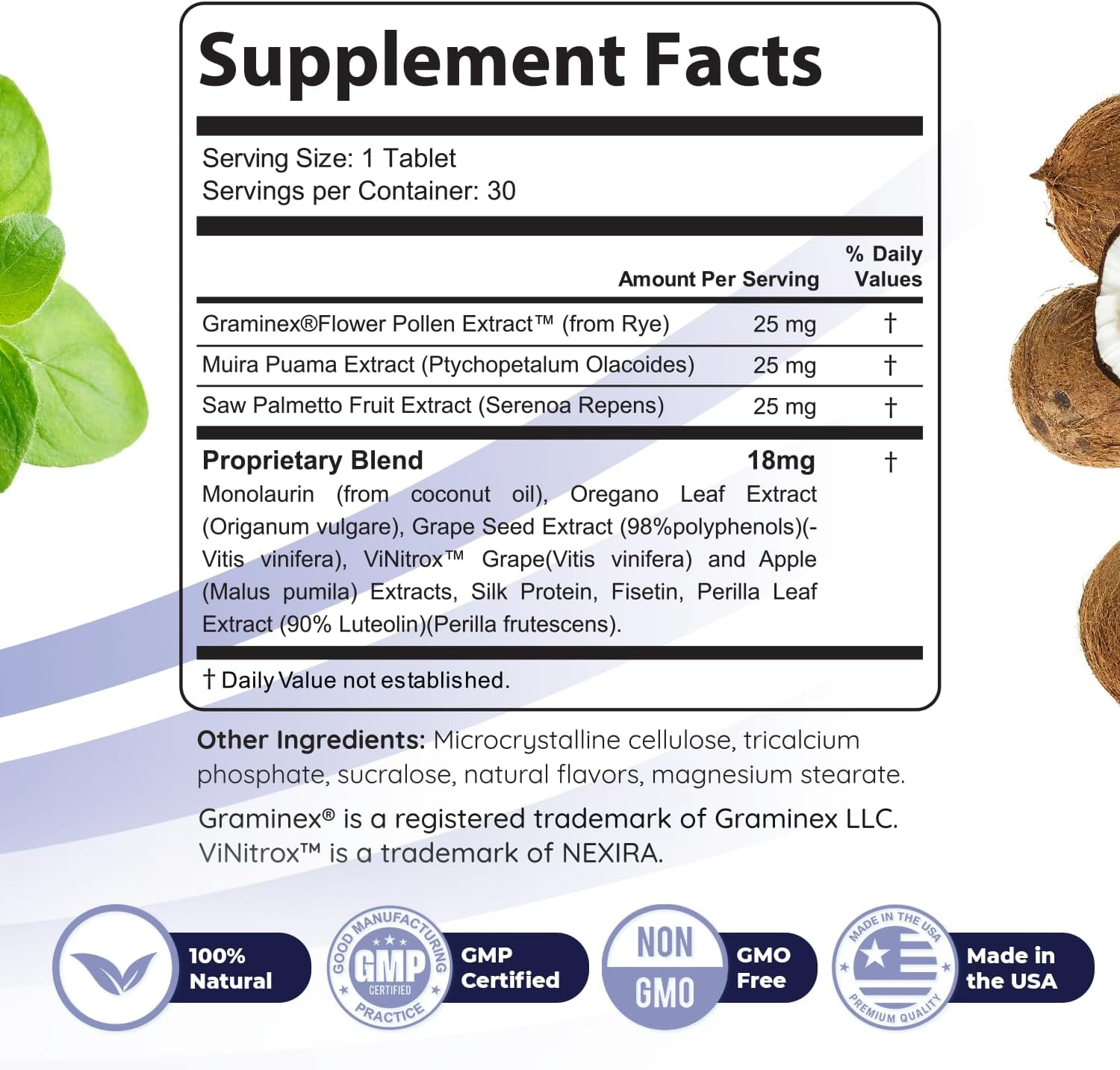 FlowForceMax Herbal Prostate Health Supplements for Men - Saw Palmetto Supplement for Prostate Support - 30 Tablets