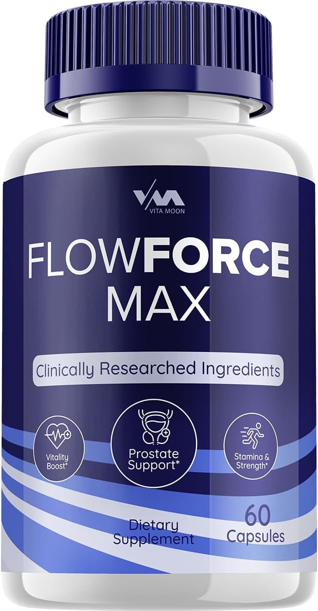 FlowForceMax Prostate Support Capsules - Maximum Strength Multivitamin Supplement with 60 Capsules - Vitamoon Flow Force Max Formula