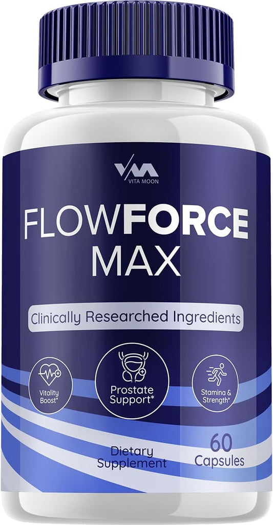 FlowForceMax Prostate Support Capsules - Maximum Strength Multivitamin Supplement with 60 Capsules - Vitamoon Flow Force Max Formula
