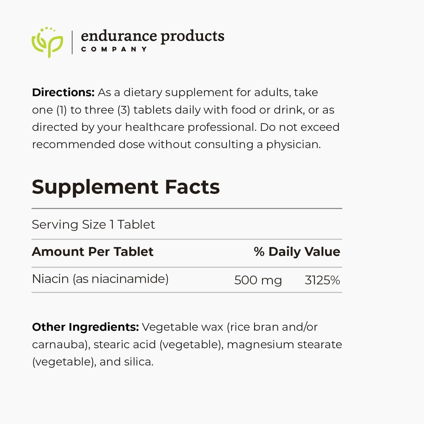Flush-Free Endur-Amide NAD+ Niacinamide Vitamin B3 Supplements for Energy, Men & Women, 500mg, 90 Tablets, Optimal Absorption