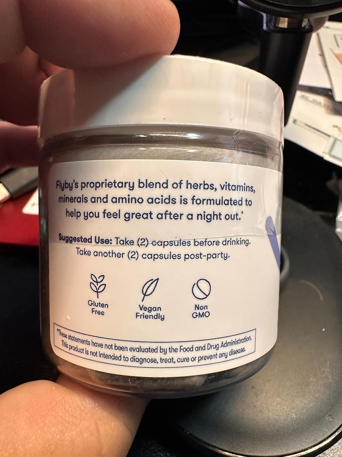 Flyby Hangover Recovery Supplement with Milk Thistle, Vitamin C, Activated Charcoal, Apple Cider Vinegar - 120 Count