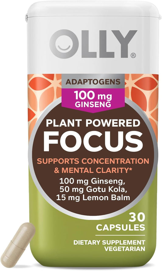 Focus Adaptogen & Ginseng Mood Support Supplement - 30 Vegetarian Capsules