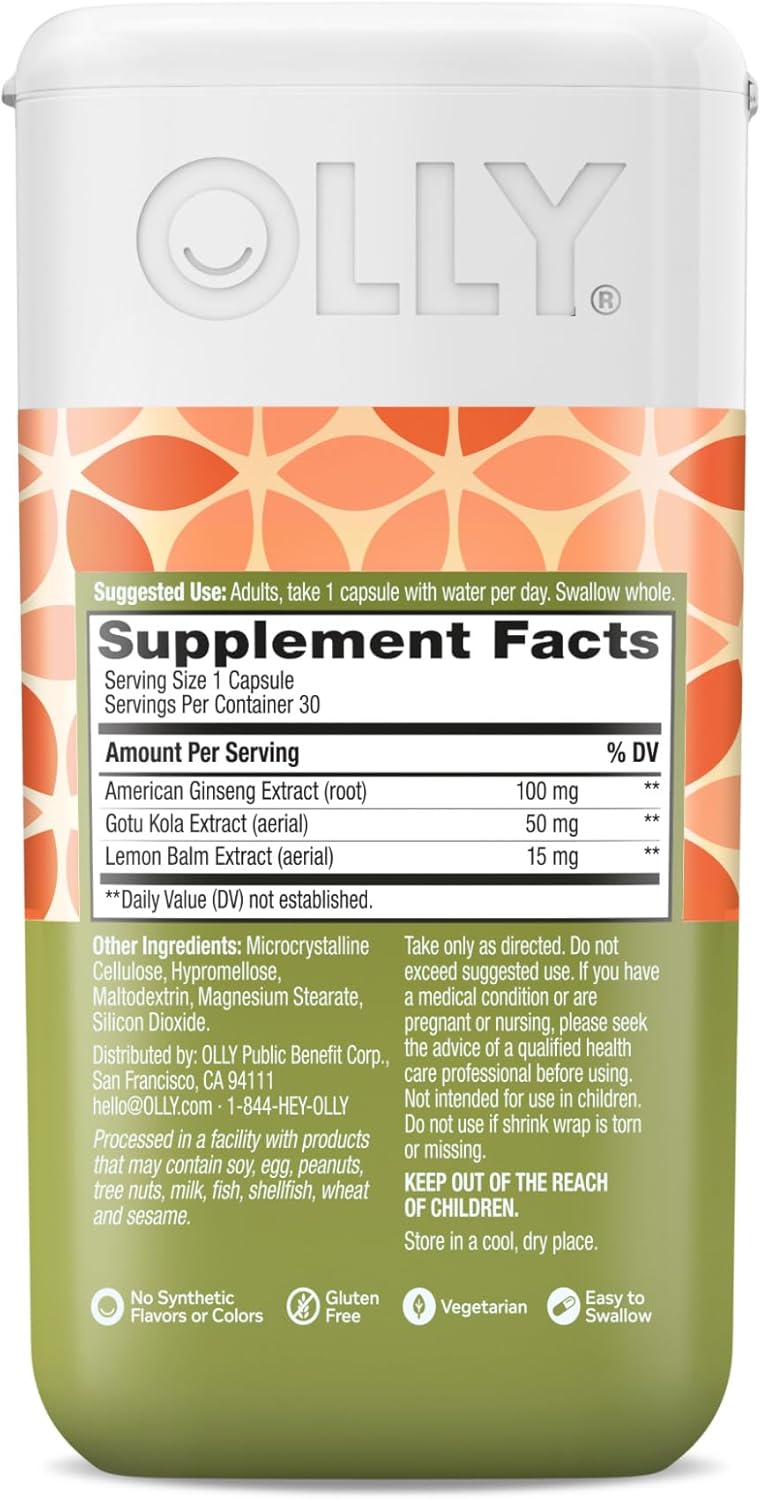 Focus Adaptogen & Ginseng Mood Support Supplement - 30 Vegetarian Capsules