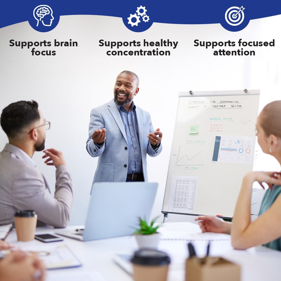 Focus-R Concentration Support Supplement for All Ages - Enhances Mental Performance, Focus, & Attention Span - Includes L-Theanine, Kava Kava, Bacopa, Vitamin B - 60 Capsules