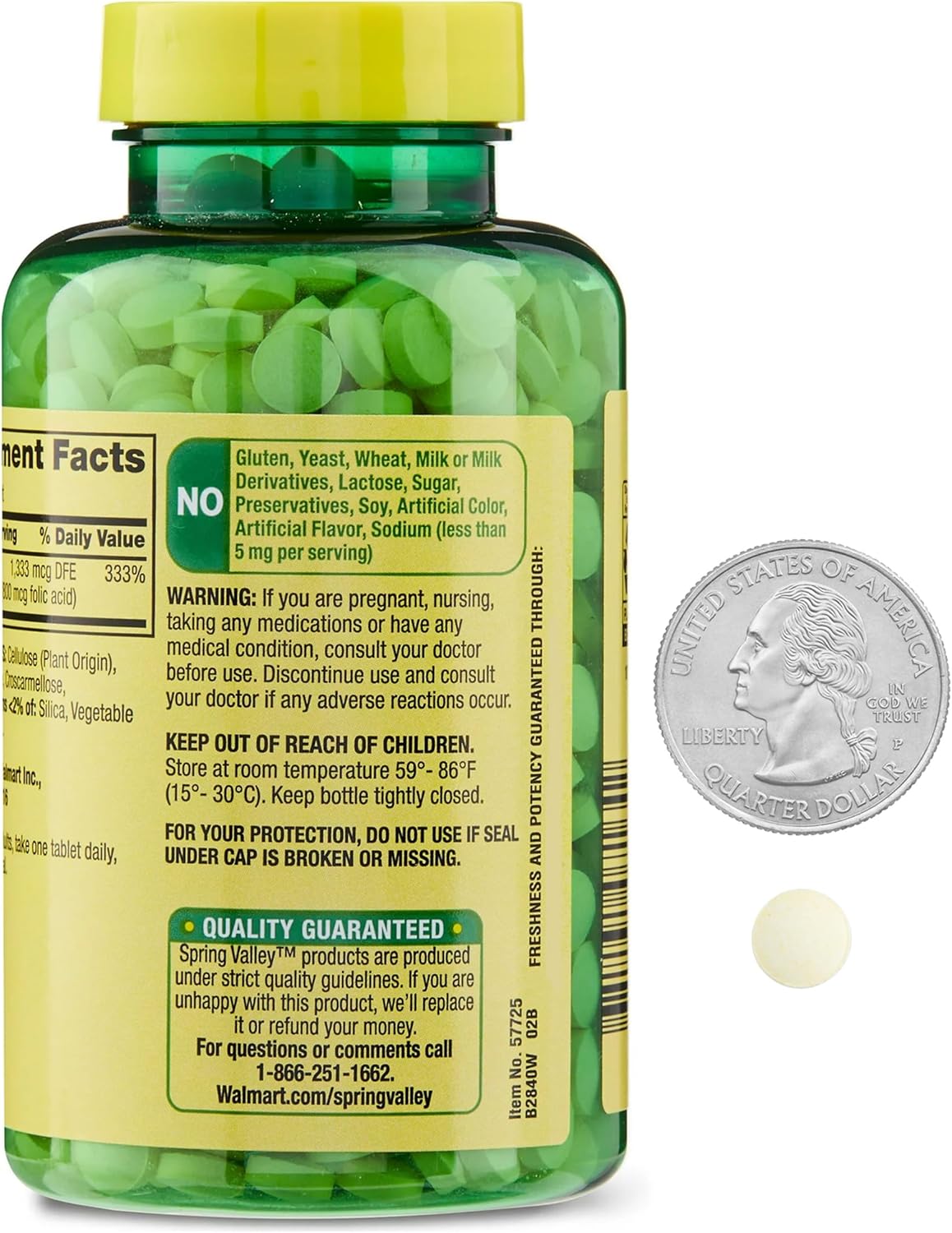 Folate 1,333 mcg DFE & Folic Acid 800 mcg Tablets - Women's Health Supplement for Metabolism & Heart Support, 400 Count