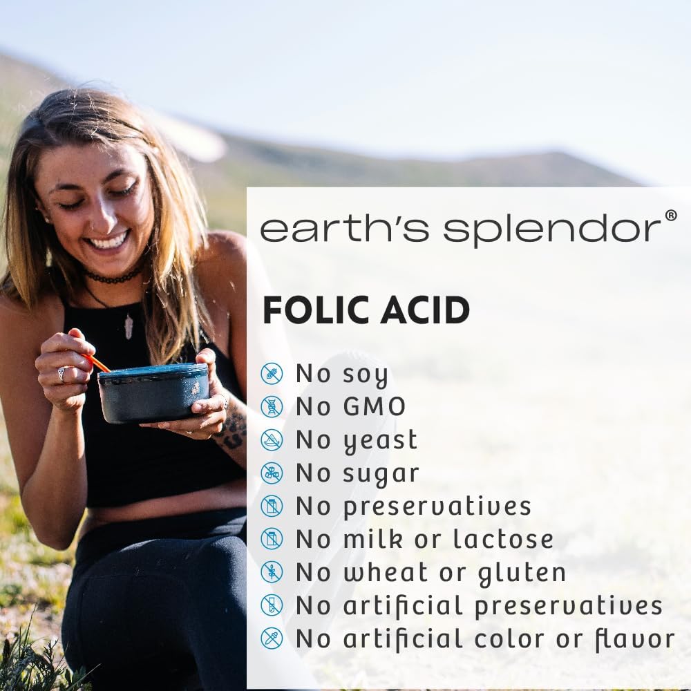 Folic Acid 800 mcg Supplement for Heart & Women's Health - 400 Tablets, Smooth Coated Formula