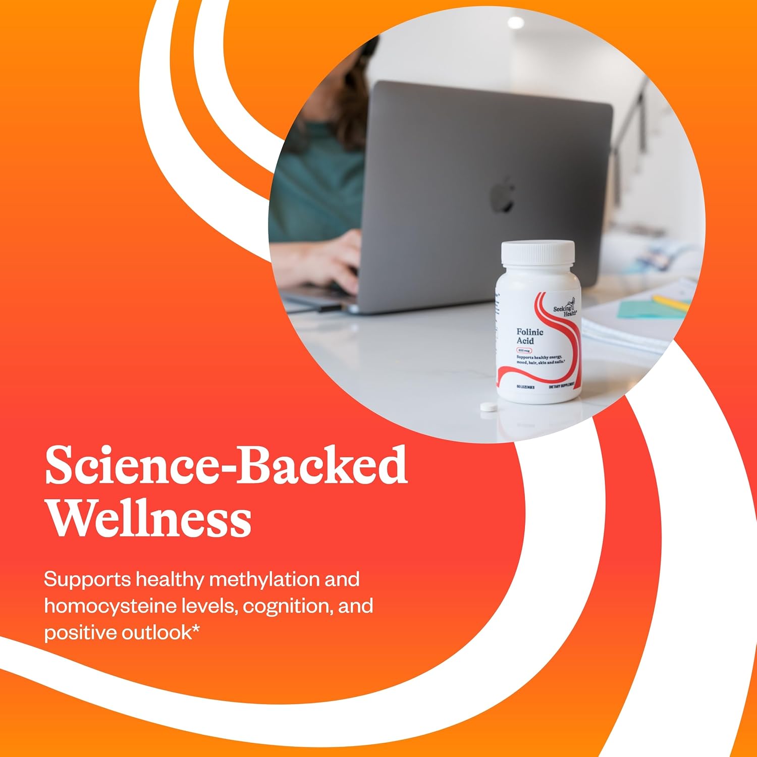 Folinic Acid Supplement for Heart Health - Methylated Folate Alternative - 1360 mcg, 60 Lozenges