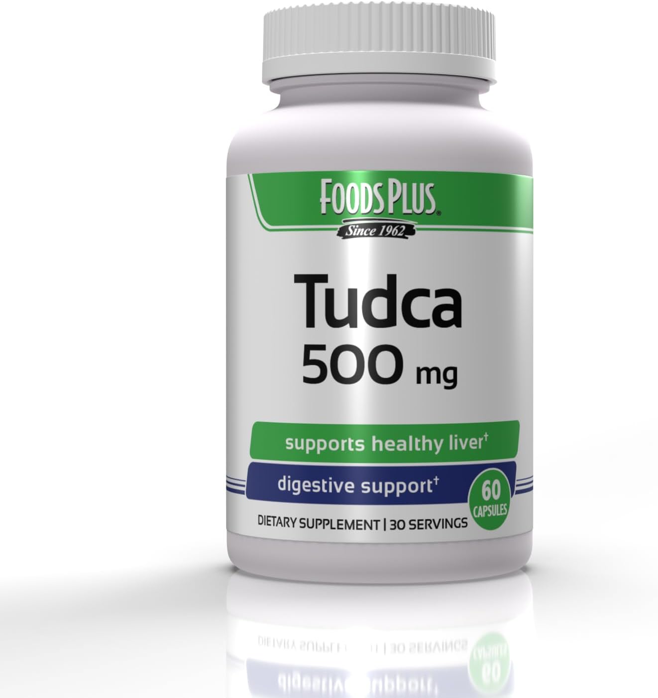 FoodsPlus Tudca Liver Support Capsules for Digestive Health - Bile Salt for Healthy Liver, 60 Count