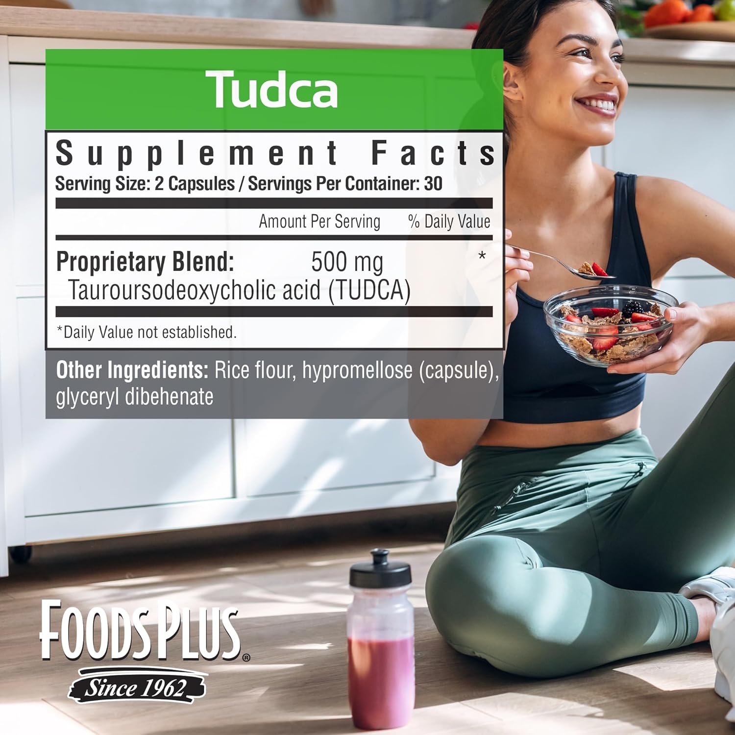 FoodsPlus Tudca Liver Support Capsules for Digestive Health - Bile Salt for Healthy Liver, 60 Count