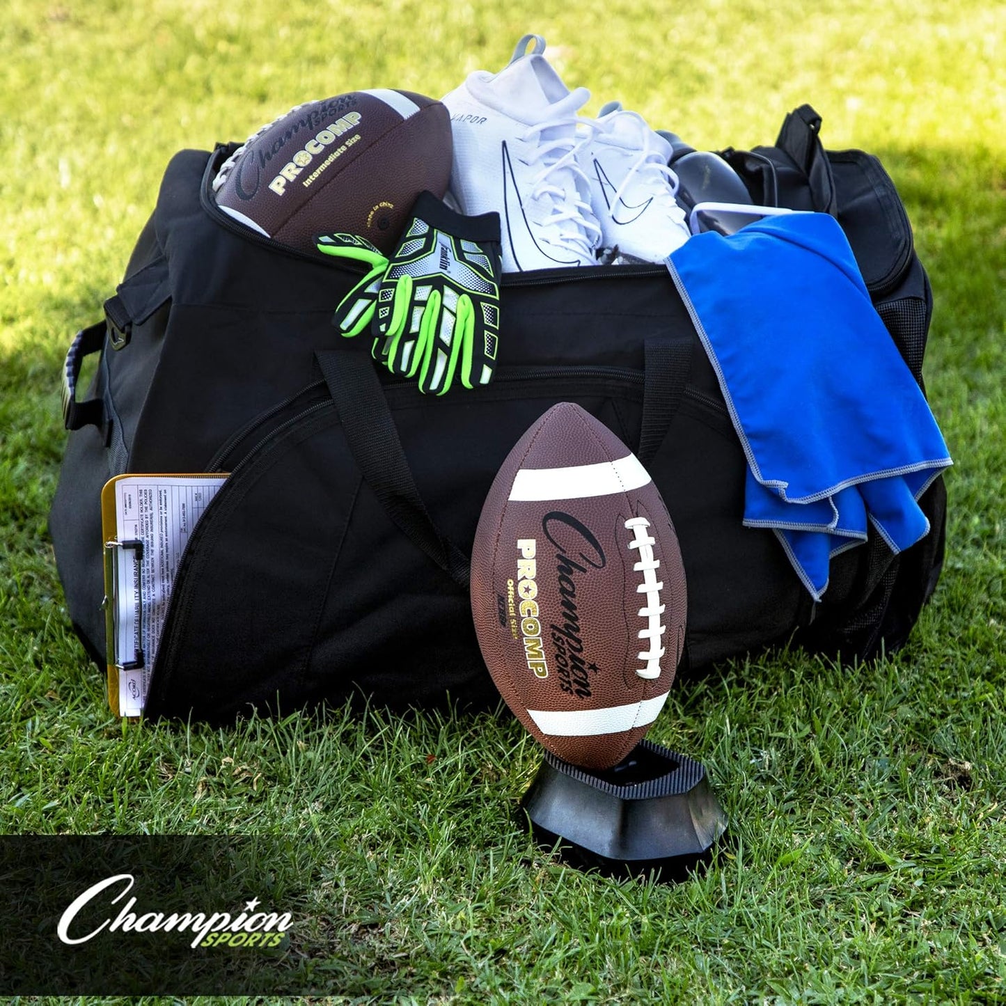 Football Kicking Tee for Kickoff Practice - Ball Holder Tees for Footballs - Kicking Block and Accessories by Champion Sports