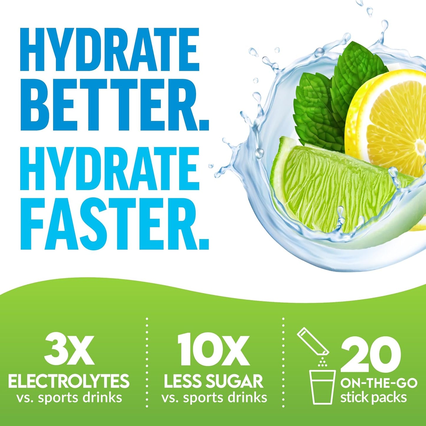FORCE FACTOR Liquid Labs Electrolytes Powder Packets - Lemon Lime Flavor - Hydration Packets with Essential Electrolytes, Vitamins, Minerals, and Antioxidants - 20 Stick Packs for Electrolyte Water