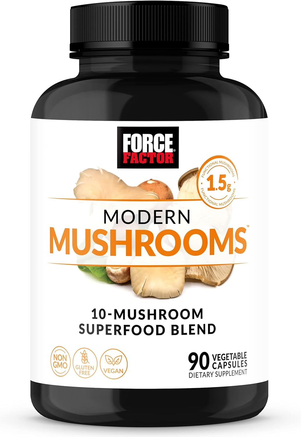 Force Factor Modern Mushrooms Capsules - Energy, Focus, & Immunity Support - 90 Vegetable Capsules