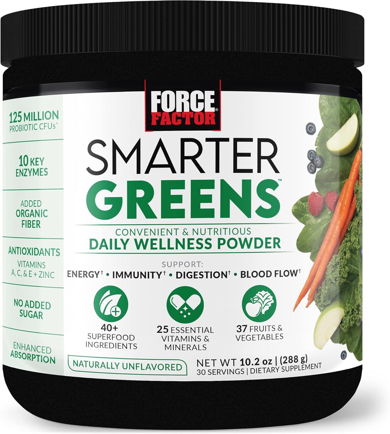 Force Factor Total Beets & Smarter Greens Superfood Powder for Energy, Immunity, and Circulation Boost